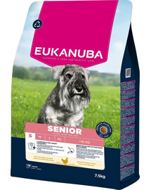 EUKANUBA Senior Small Breeds Chicken 7,5 kg sausa maistas vyresniems mažų veislių šunims, turintis šviežio vištienos