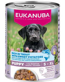 EUKANUBA Life Care Puppy Rich in Trout 400 g paštetas šuniukams, turintis upėtakį ir saldžiąsias bulves