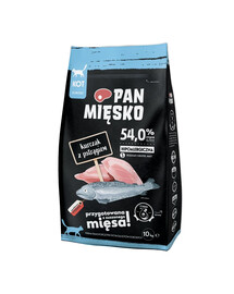 PAN MIĘSKO Traškus kačių maistas su vištiena ir upėtakiu S 2x10 kg