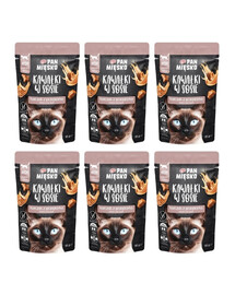 PAN MIĘSKO Gulščių gabaliukai padaže Vištiena su putpelėmis, šlapias kačių maistas, 6 x 85 g