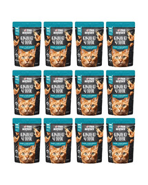 PAN MIĘSKO Gabaliukai padaže Kalakutiena su tunu drėgna maistas katėms 12x85 g