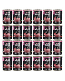PAN MIĘSKO Kiauliena su antis drėgnas maistas šuniukams 24x400 g