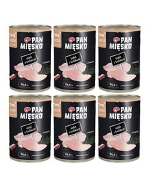 PAN MIŠKO Kalakutas su triušiu drėgnas maistas katėms 6x400 g
