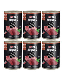 PAN MIĘSKO Kiauliena su elniena drėgnas maistas katėms 6x400 g