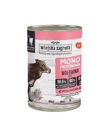 WIEJSKA ZAGRODA Monoproteininė jautiena drėgnas maistas katėms 400 g