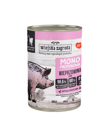 WIEJSKA ZAGRODA Monoproteininė Kiauliena drėgnas maistas katėms 400 g