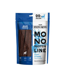 WIEJSKA ZAGRODA Monoproteiniai minkšti juostelės šunims Elnias 100 g