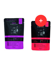 FITMIN Cat For Life pouch kitten chicken 85 g kačiukams + drėgnas maistas NEMOKAMAI