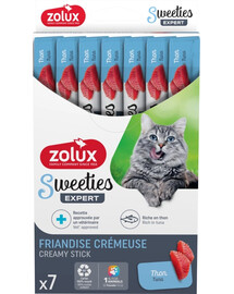 ZOLUX Priklausomai kremas katė SWEETIES su tunu 7x14g