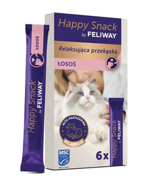 FELIWAY Happy Snack Lašiša 6x15 g kreminis skanėstas katėms