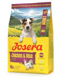 JOSERA Mini Adult Chicken and Rice 3kg be gluteninė maisto produktas mažų veislių šunims