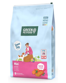 GREEN PETFOOD InsectDog Mini 7,5kg be grūdų maistas su vabzdžių baltymu mažiems šunims