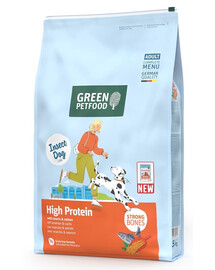 GREEN PETFOOD InsectDog with Salmon High Protein 7,5kg su vabzdžių baltymu ir lašiša aktyviems šunims