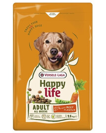 VERSELE-LAGA Happy Life Adult with Beef flavour 2,5kg šunų maistas su jautienos skoniu