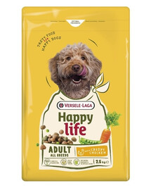 HapVERSELE-LAGA Happy Life Adult with Chicken 2,5kg maistas šunims su vištienapy Life Adult with Chicken 2,5kg karma dla psów z kurczakiem