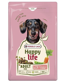 VERSELE-LAGA Happy Life Adult Mini with Lamb 2,5kg maistas mažiems šunims su aviena