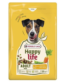 VERSELE-LAGA Happy Life Adult Mini with Chicken 2,5kg maistas mažiems šunims su vištiena