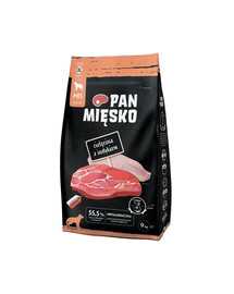 PAN MIĘSKO Veršiena su kalakutiena šunims traškučiai XL 2x9 kg