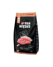 PAN MIĘSKO Veršienos ir kalakutienos skanėstai šunims, traškūs, XL, 2x20 kg