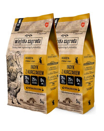 WIEJSKA ZAGRODA Kalakutiena ir vištiena kačiukams 2x5 kg