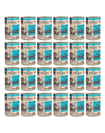 WIEJSKA ZAGRODA Kalakutiena su lašiša - drėgnas kačių ėdalas 24x400g