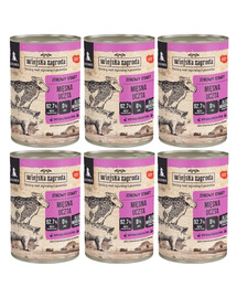 WIEJSKA ZAGRODA Mėsos šventė drėgnas maistas šuniukams 6x400 g