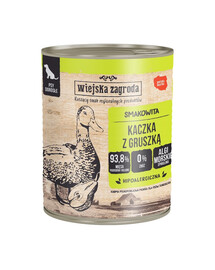 WIEJSKA ZAGRODA Šlapias šunų ėdalas su antiena ir kriauše 6x800 g