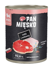 PAN MIĘSKO Kalakų su jautiena drėgnas maistas šuniukams 800 g