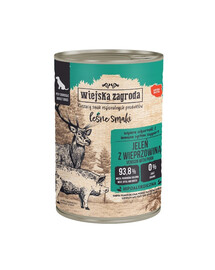 WIEJSKA ZAGRODA Miško skoniai Elniena su kiauliena šlapias šunų maistas 24x400 g