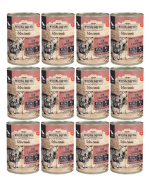 WIEJSKA ZAGRODA Miško skoniai Šernas su ėriena – šlapias maistas vyresniems šunims 12x400 g