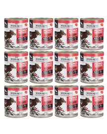 WIEJSKA ZAGRODA  Monoproteininė jautiena drėgna maistas šunims 12x800 g