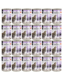 WIEJSKA ZAGRODA Putpelių vienos rūšies baltymų šlapias kačių maistas 24x400 g