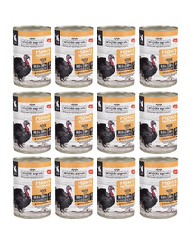 WIEJSKA ZAGRODA Vienas baltymas kalakutiena drėgna maisto produktas kačiukams 12x400 g