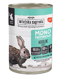 WIEJSKA ZAGRODA Monoprotein Rabbit šlapias maistas kačiukams 400 g