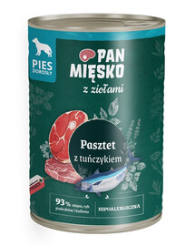 PAN MIĘSKO su žolelėmis Tunų paštetas šunims 400 g