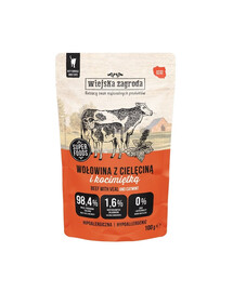 WIEJSKA ZAGRODA Superfoods Jautiena su veršiena ir katės mėta, šlapias kačių maistas, 24 x 100 g