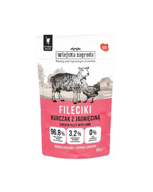 WIEJSKA ZAGRODA Fileciki Vištiena su aviena drėgnas maistas katėms 12x85 g