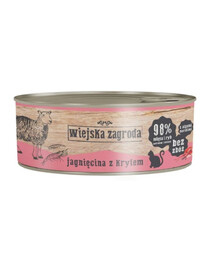 WIEJSKA ZAGRODA Adult Ėriena ir krilis 6x85 g skardinė katėms