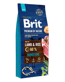 BRIT Premium By Nature Sensitive Lamb and rice 15 kg + BRIT Mono Protein Lamb & Rice 3x400 g