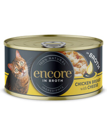 ENCORE Cat Chicken Breast with Cheese in Broth vištienos krūtinėlė su sūriu sultinyje 70 g