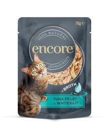 ENCORE Cat Tuna Fillet with Whitebait in Broth tunas su białorybą sultinyje 70 g