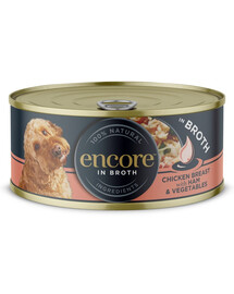ENCORE Dog Chicken Breast with Ham and Vegetables in Broth vištienos krūtinėlė su kumpiu ir daržovėmis sultinyje 156 g