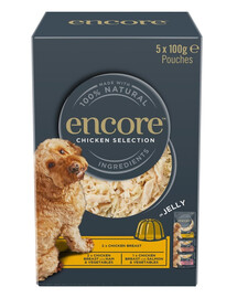 ENCORE Dog Chicken Selection in Jelly Multipak 5x100 g mix skonių su vištiena želė
