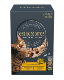 ENCORE Cat Chicken Selection in Jelly Multipak 5x50 g mix skonių su vištiena želė