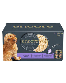 ENCORE Dog Finest Selection in Broth Multipak 5x156 g mišri skonių su vištiena sultinyje