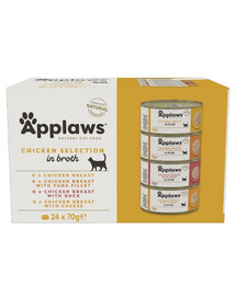 APPLAWS Cat Adult Chicken Selection Multipak in Broth 24x70g mix skonių su vištiena sultinyje