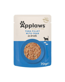 APPLAWS Cat Adult Pouch Tuna with Crab in Broth filet su tunu ir krabais sultinyje 70 g