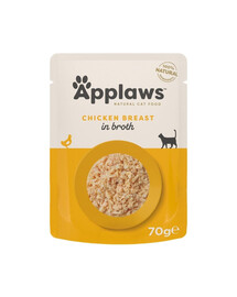 APPLAWS Cat Adult Pouch Chicken in Broth vištienos krūtinėlė sultinyje 70 g