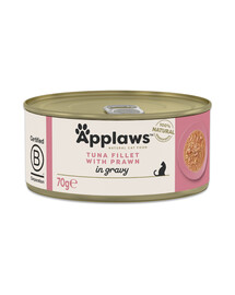APPLAWS Cat Adult Tuna with Prawn in Gravy filet sušių tuno su krevetėmis padaže 70 g