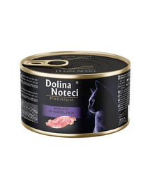 DOLINA NOTECI Premium Turtingas triušienos šlapias kačių maistas 185 g